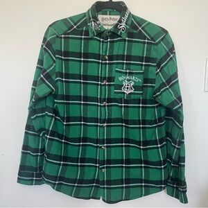 Harry Potter‎ Unisex Flannel Small Slytherin Long Sleeve Cakeworthy Button Up